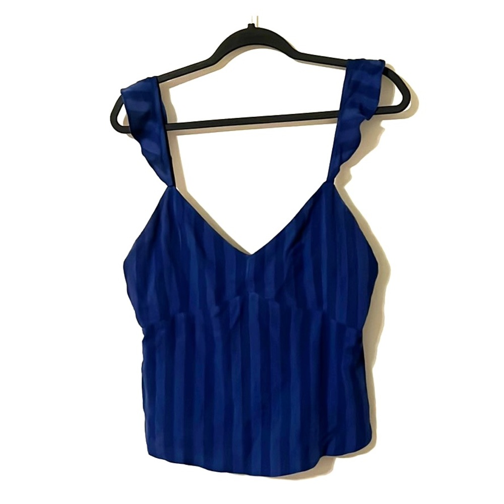 Cute open tie back tank blouse